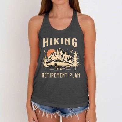 Hiking Is My Retirement Plan Funny Hiking Women's Knotted Racerback Tank