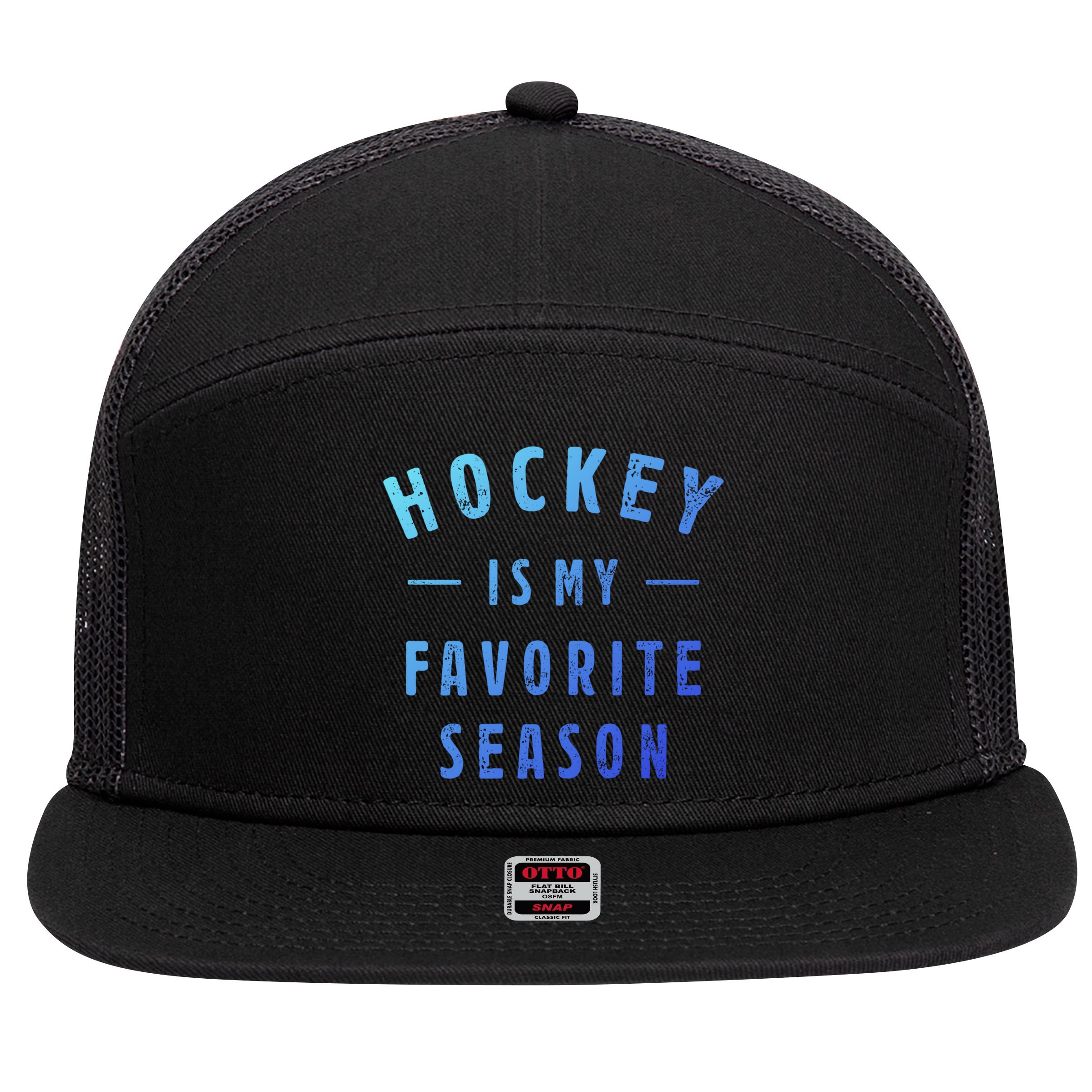 Hockey Is My Favorite Season Cool Saying For Sports Lovers Cute Gift 7 Panel Mesh Trucker Snapback Hat