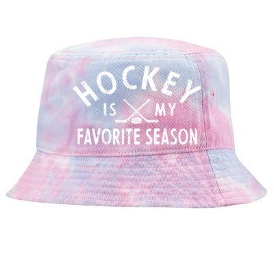 Hockey Is My Favorite Season Gift Tie-Dyed Bucket Hat