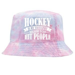 Hockey Is My Theraphy Because I Can Hit People Tie-Dyed Bucket Hat