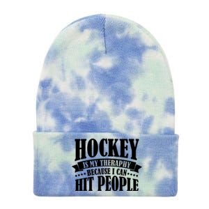 Hockey Is My Theraphy Because I Can Hit People Tie Dye 12in Knit Beanie