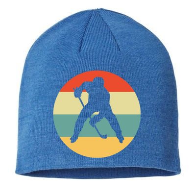 Hockey Is My Favorite Season Funny Vintage Ice Hockey Player Cool Gift Sustainable Beanie