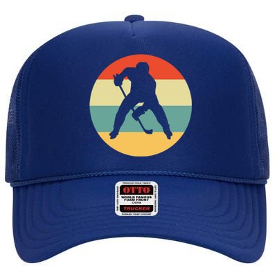 Hockey Is My Favorite Season Funny Vintage Ice Hockey Player Cool Gift High Crown Mesh Back Trucker Hat