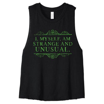 Halloween I Myself Am Strange And Unusual Women's Racerback Cropped Tank