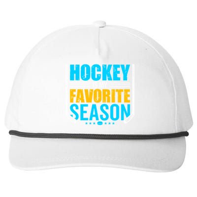 Hockey Is My Favorite Season Funny Sports Lovers Product Gift Snapback Five-Panel Rope Hat