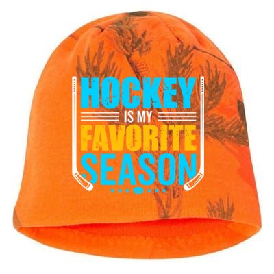 Hockey Is My Favorite Season Funny Sports Lovers Product Gift Kati - Camo Knit Beanie