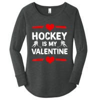 Hockey Is My Valentine Ice Hockey Team Hockey Supporter Gift Women's Perfect Tri Tunic Long Sleeve Shirt