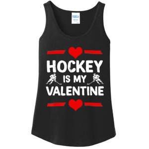 Hockey Is My Valentine Ice Hockey Team Hockey Supporter Gift Ladies Essential Tank