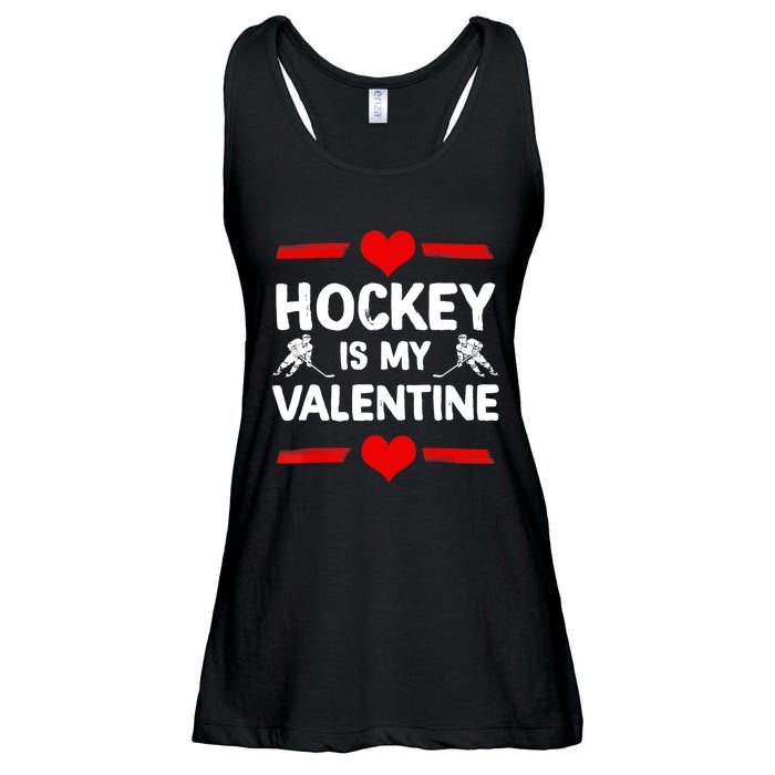 Hockey Is My Valentine Ice Hockey Team Hockey Supporter Gift Ladies Essential Flowy Tank