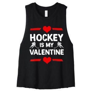 Hockey Is My Valentine Ice Hockey Team Hockey Supporter Gift Women's Racerback Cropped Tank