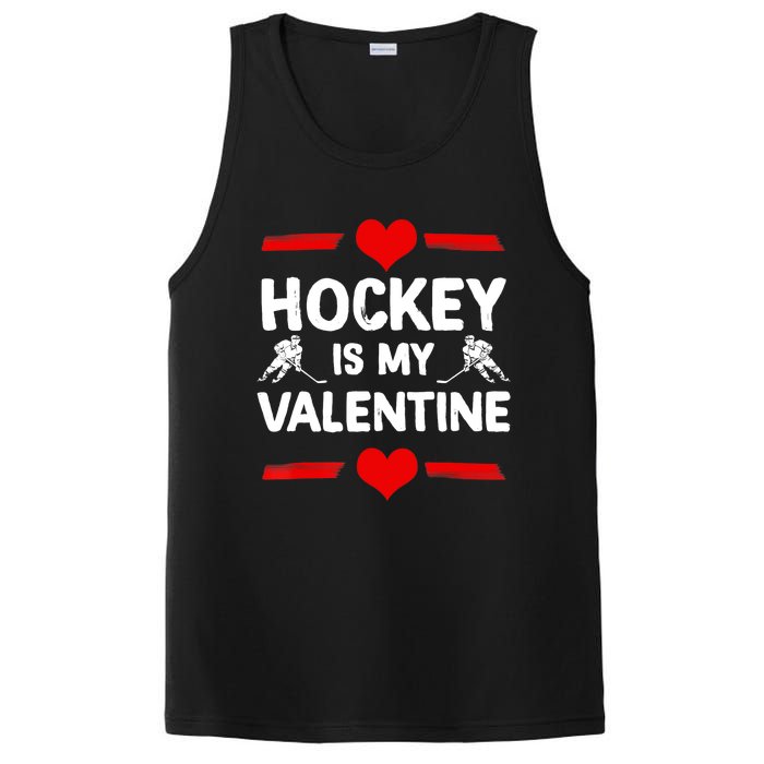 Hockey Is My Valentine Ice Hockey Team Hockey Supporter Gift PosiCharge Competitor Tank