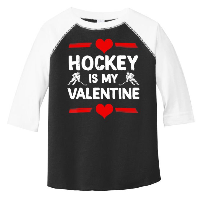 Hockey Is My Valentine Ice Hockey Team Hockey Supporter Gift Toddler Fine Jersey T-Shirt