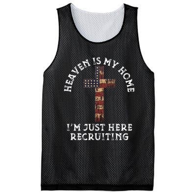 Heaven Is My Home Im Just Here Recruiting Funny Christian Mesh Reversible Basketball Jersey Tank