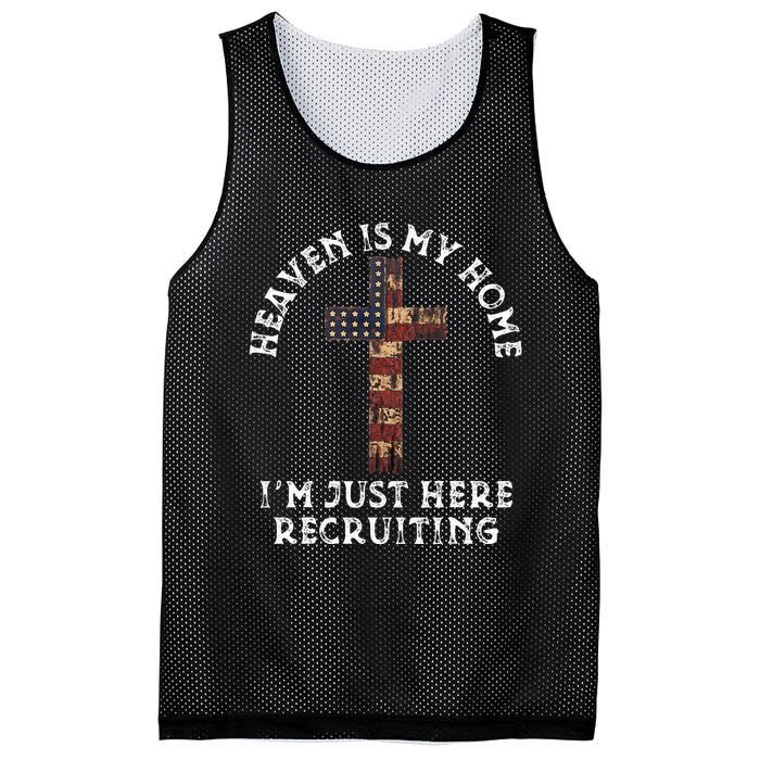 Heaven Is My Home Im Just Here Recruiting Funny Christian Mesh Reversible Basketball Jersey Tank