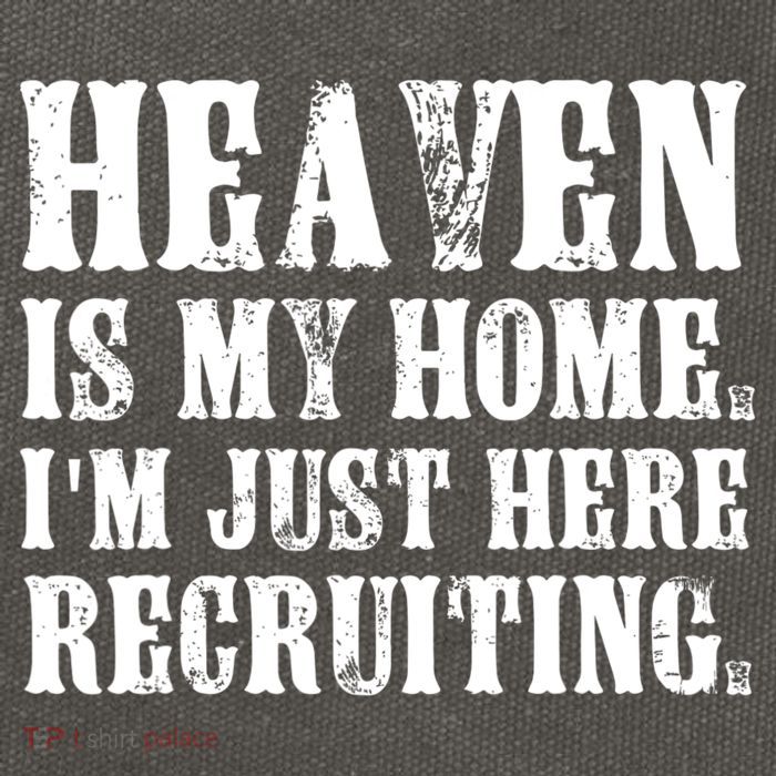 Heaven Is My Home Im Just Here Recruiting Christian Cotton Canvas Backpack