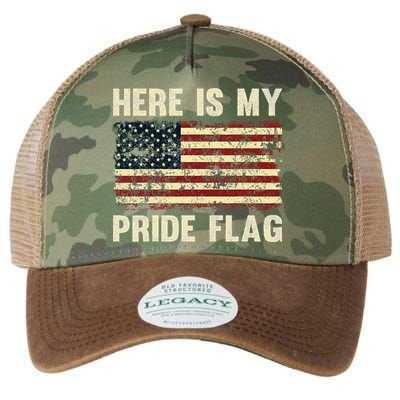 Here Is My Pride Flag Legacy Tie Dye Trucker Hat