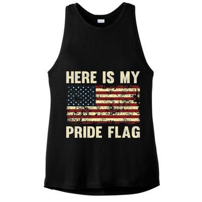 Here Is My Pride Flag Ladies PosiCharge Tri-Blend Wicking Tank