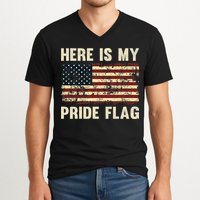 Here Is My Pride Flag V-Neck T-Shirt