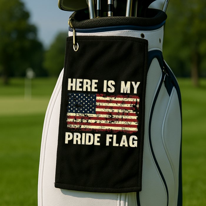 Here Is My Pride Flag Golf Towel