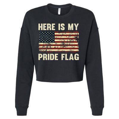 Here Is My Pride Flag Cropped Pullover Crew