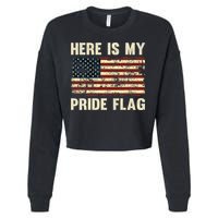 Here Is My Pride Flag Cropped Pullover Crew