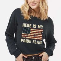 Here Is My Pride Flag Cropped Pullover Crew