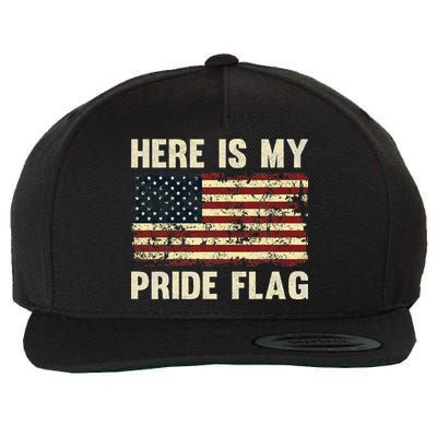 Here Is My Pride Flag Wool Snapback Cap