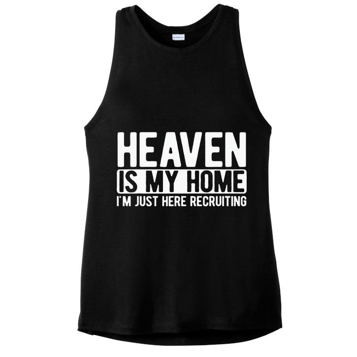 Heaven Is My Home Christian Religious Jesus Ladies PosiCharge Tri-Blend Wicking Tank