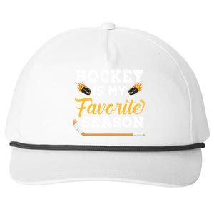 Hockey Is My Favorite Season Gift Snapback Five-Panel Rope Hat