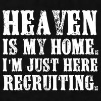 Heaven Is My Home Im Just Here Recruiting Funny Christian Ladies PosiCharge Tri-Blend Wicking Tank