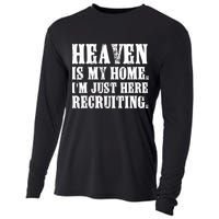 Heaven Is My Home Im Just Here Recruiting Funny Christian Cooling Performance Long Sleeve Crew