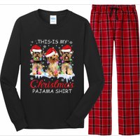 His Is My Christmas Pajama Santa Yorkie Dog Owners Long Sleeve Pajama Set