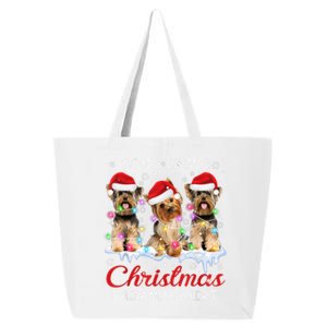 His Is My Christmas Pajama Santa Yorkie Dog Owners 25L Jumbo Tote