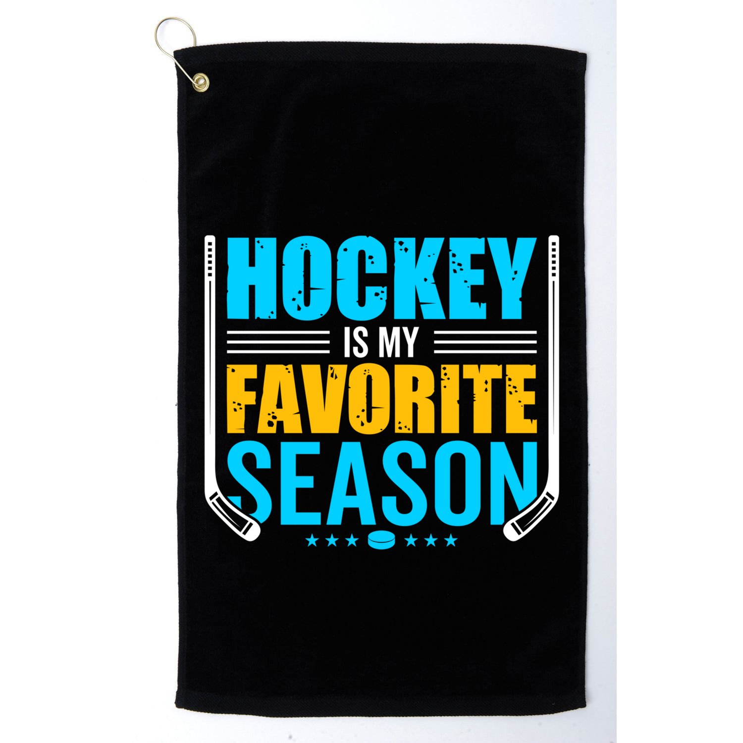 Hockey Is My Favorite Season Funny Sports Lovers Product Gift Golf Towel