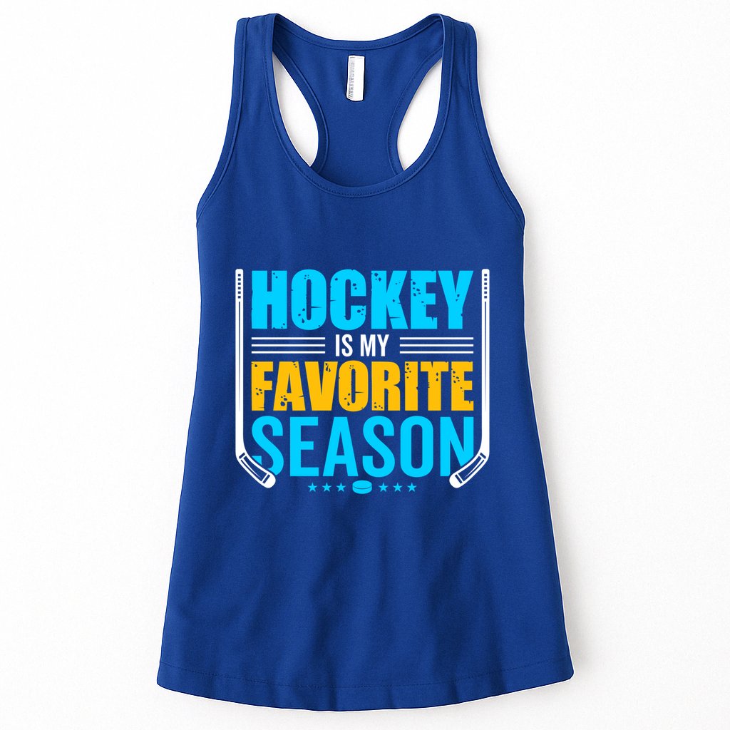 Hockey Is My Favorite Season Funny Sports Lovers Product Gift Womens Tank Top