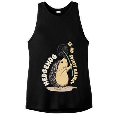 Hedgehog Is My Spirit Animal Forest Nature Hedgehog Ladies PosiCharge Tri-Blend Wicking Tank