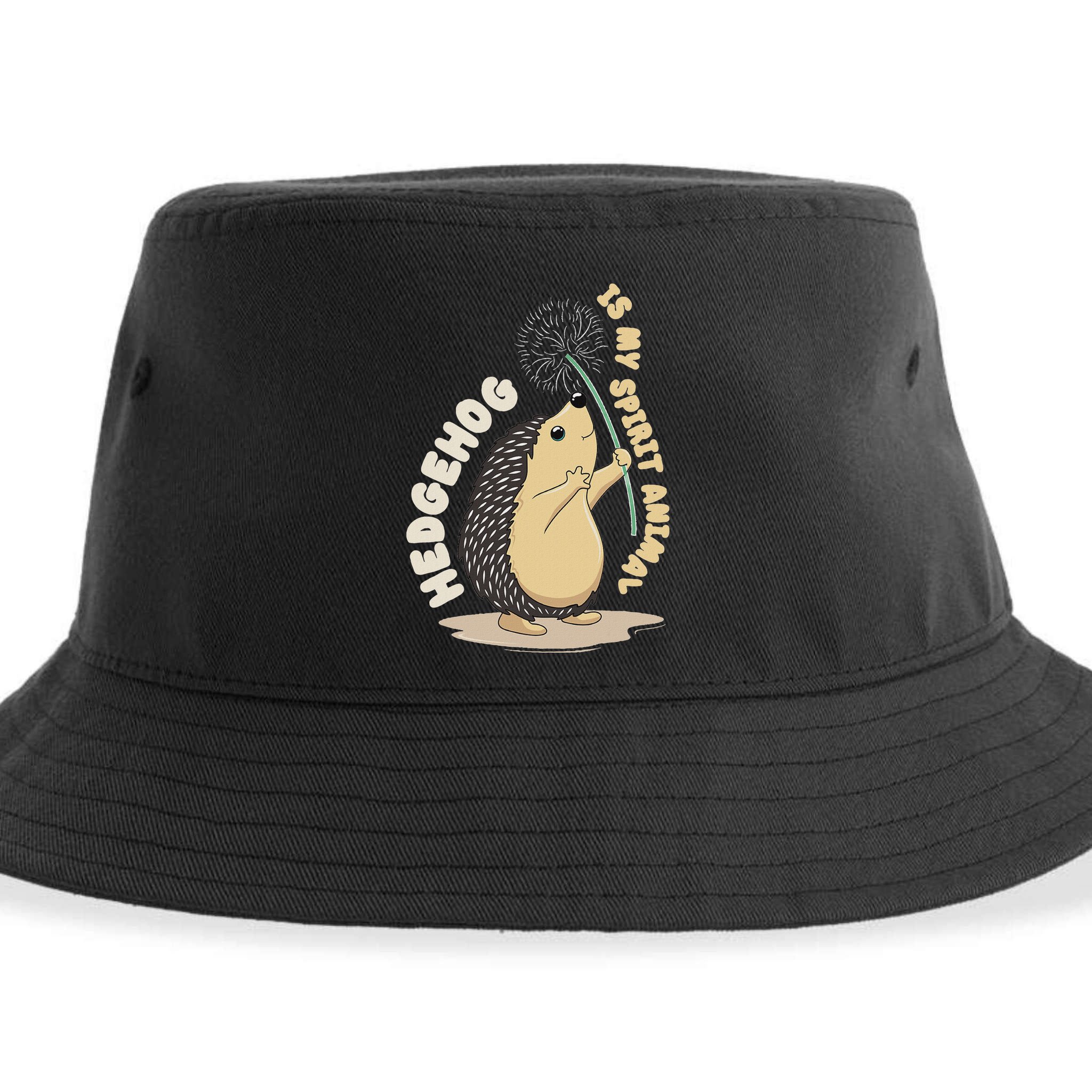 Hedgehog Is My Spirit Animal Forest Nature Hedgehog Sustainable Bucket Hat