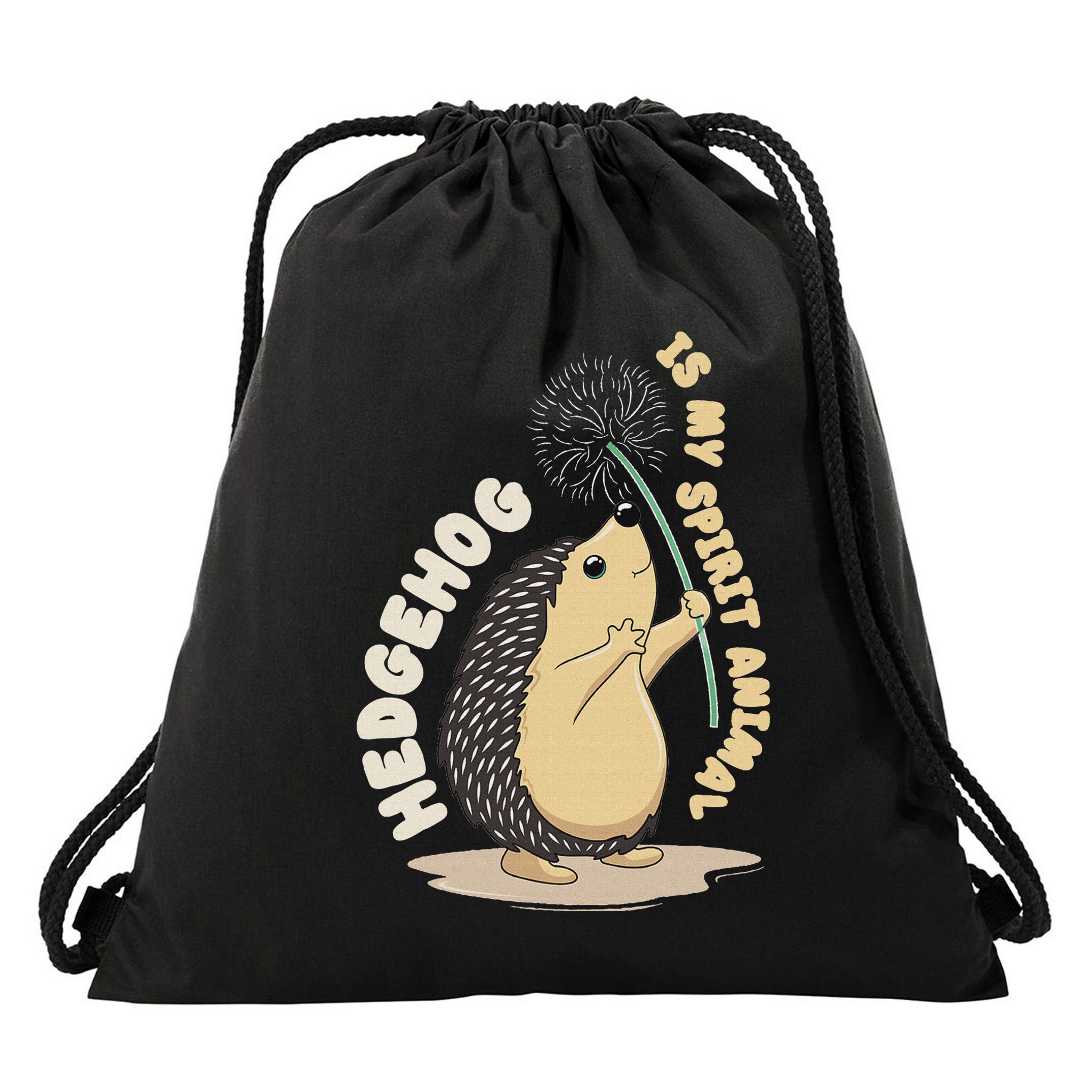 Hedgehog Is My Spirit Animal Forest Nature Hedgehog Drawstring Bag