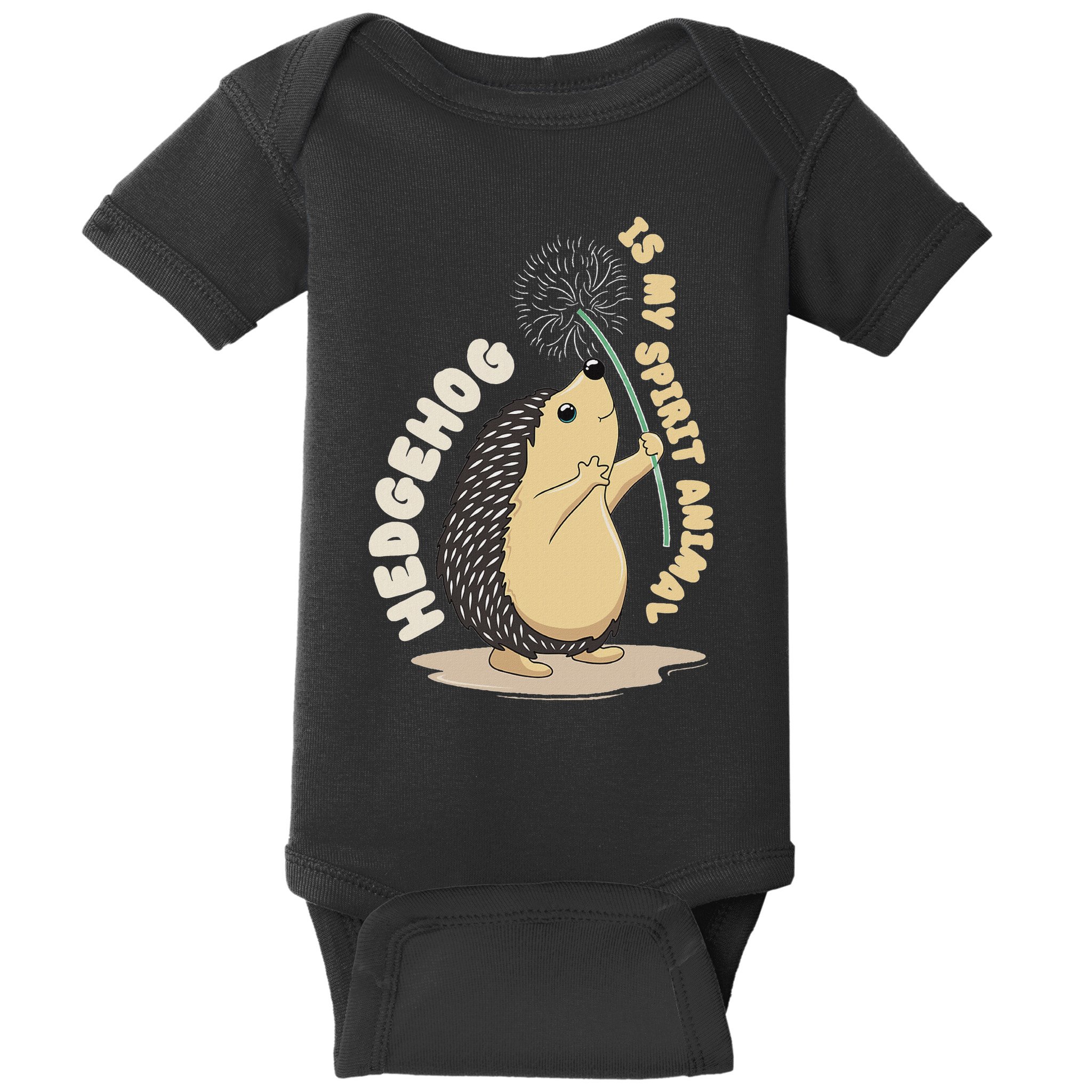 Hedgehog Is My Spirit Animal Forest Nature Hedgehog Baby Bodysuit
