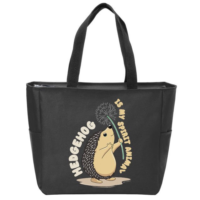 Hedgehog Is My Spirit Animal Forest Nature Hedgehog Zip Tote Bag