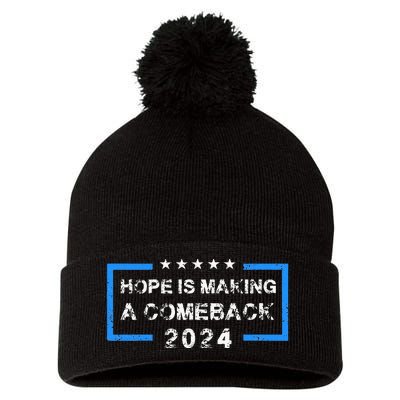 Hope Is Making A Comeback Democrats Vintage 2024 Pom Pom 12in Knit Beanie