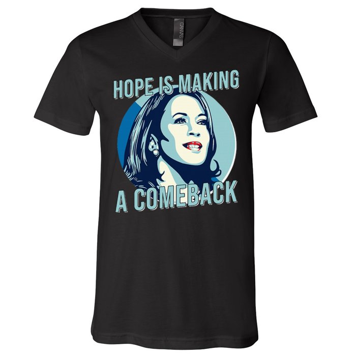 Hope Is Making A Comeback Kamala 2024 V-Neck T-Shirt