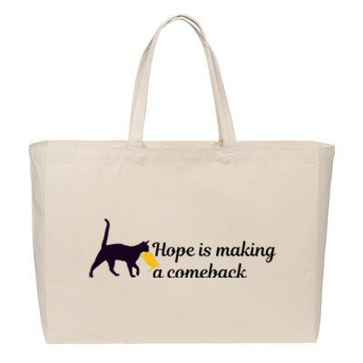 Hope Is Making A Comeback Funny Cat Trump Hair Kamala Harris Cotton Canvas Jumbo Tote