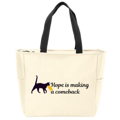 Hope Is Making A Comeback Funny Cat Trump Hair Kamala Harris Zip Tote Bag