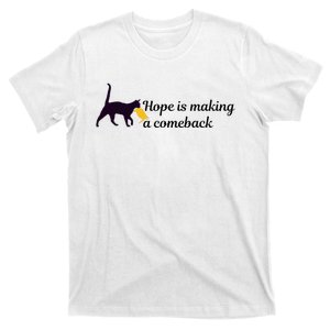 Hope Is Making A Comeback Funny Cat Trump Hair Kamala Harris T-Shirt