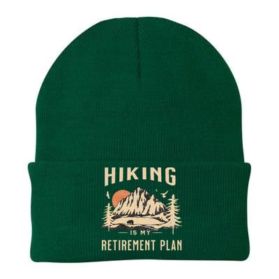 Hiking Is My Retirement Plan Funny Hiking Knit Cap Winter Beanie