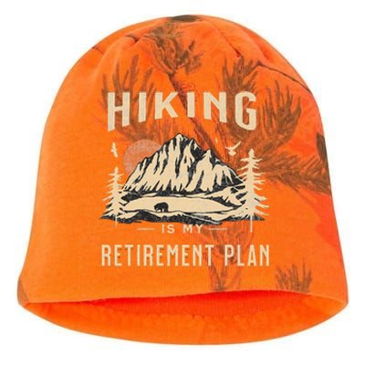 Hiking Is My Retirement Plan Funny Hiking Kati - Camo Knit Beanie