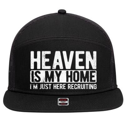 Heaven Is My Home Christian Religious Jesus 7 Panel Mesh Trucker Snapback Hat