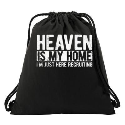 Heaven Is My Home Christian Religious Jesus Drawstring Bag