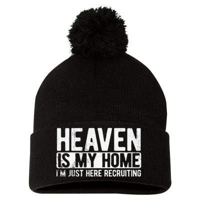 Heaven Is My Home Christian Religious Jesus Pom Pom 12in Knit Beanie